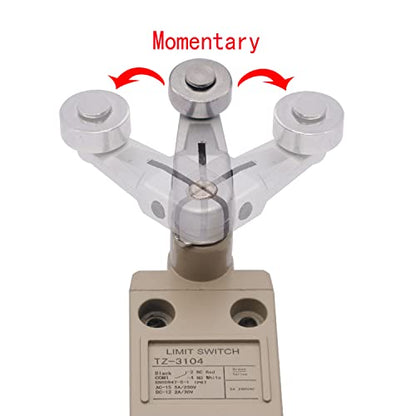 TWTADE TZ-3104 Limit Switch Momentary Roller Lever Plunger NC-NO IP67 Waterproof with Wire