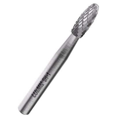 LU&MN SH-1 Tungsten Carbide Burr, 1/4" Dia × 5/8" Head, 1/4" Shank, 1PCS - size: SH-1