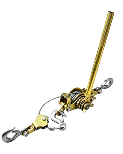 3T Come Along Cable Hoist Winch Puller Tool, 12FT Ratchet Puller - size: 3T-12FT