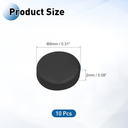 PATIKIL Rubber Solid Discs Washers 8mm OD x 2mm Thick 10 PCS - size: 8mm x 2mm