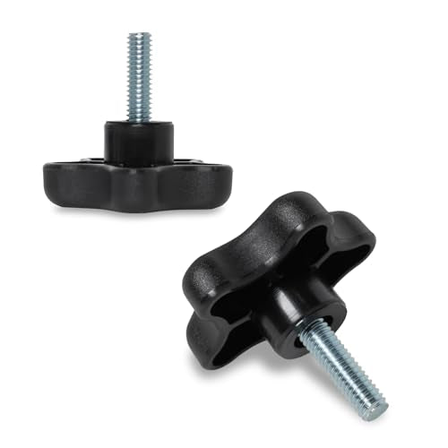 POWERTEC 5 Pack 5/16"-18 5 Star Knobs with 1" Threaded Stud, Thumb Screw Knobs with bolts for Lawn Mower, Umbrella Base, Woodworking Tools & Jigs, Clamps (QNB3007) - style: 5/16", 5-Star, 1" Stud