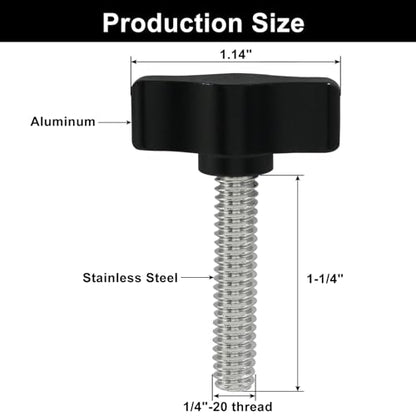 Murtenze 1/4"-20 x 1-1/4" Thumb Screw, 4 Pack - size: 1-1/4"