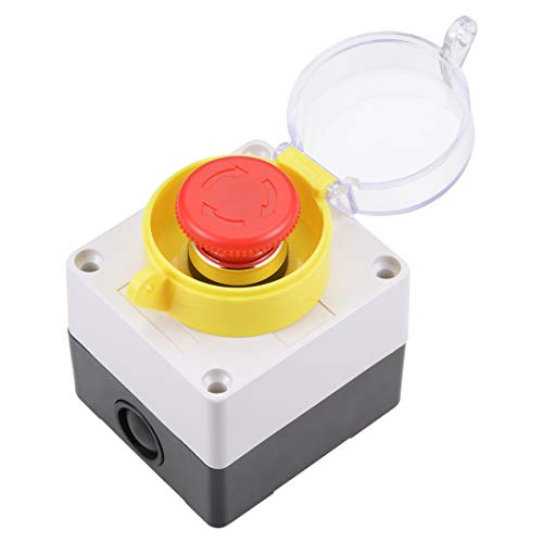 uxcell Push Button Switch Station Latching NC NO Emergency Stop Switch