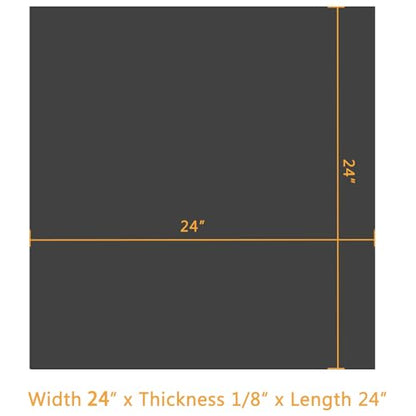 HooTown Solid Rubber Sheets Strips, No Adhesive Neoprene Rubber Rolls Seal - size: 24” Wide x 24” Long, style: 1/8" Thick