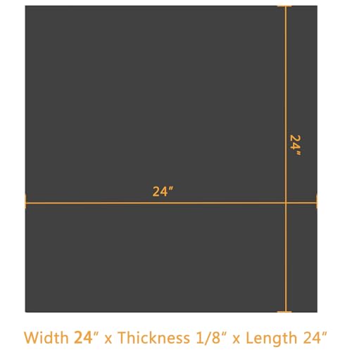 HooTown Solid Rubber Sheets Strips, No Adhesive Neoprene Rubber Rolls Seal - size: 24” Wide x 24” Long, style: 1/8" Thick