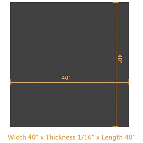 HooTown Solid Rubber Sheets Strips, No Adhesive Neoprene Rubber Rolls Seal - size: 40” Wide x 40” Long, style: 1/16" Thick