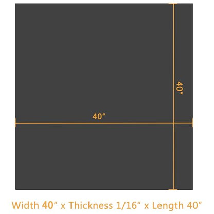 HooTown Solid Rubber Sheets Strips, No Adhesive Neoprene Rubber Rolls Seal - size: 40” Wide x 40” Long, style: 1/16" Thick