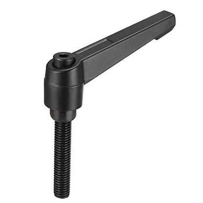 uxcell M8 x 40mm Handle Adjustable Clamping Lever Thread Push Button Ratchet Male Threaded Stud Knobs Rotating Screw Handles Bolts with Locking Lever Black - size: M8x40mm