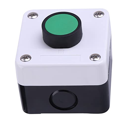 JTLB Weatherproof Green Push Button Switch Box, IP54 Outdoor Control Station for Automatic Gate Opener, Momentary N/O Start Switch, ABS Housing