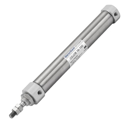 Heschen Stainless Steel Slim Air Pneumatic Cylinder, CDJ2B 16-100, M5 Port, 16mm Bore, 80mm Stroke, Double Acting Single Rod - size: 100mm Stroke