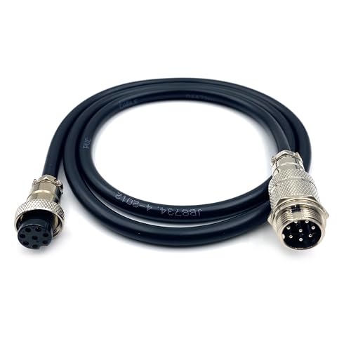 3.28 ft GX20 8 Pin Male to Female Cable, GX20 8Pins Female to Male Head Aviation Cordset Electrical Connector Panel Mount Circular Metal Adapter Cordset for Ships 5A 200V 20AWG (1meter) - size: GX20 8Pin