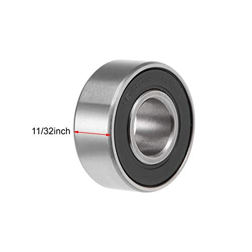 uxcell 1604-2RS Deep Groove Ball Bearings 3/8x7/8x11/32" Chrome Steel 2pcs - size: 3/8"x7/8"x11/32"