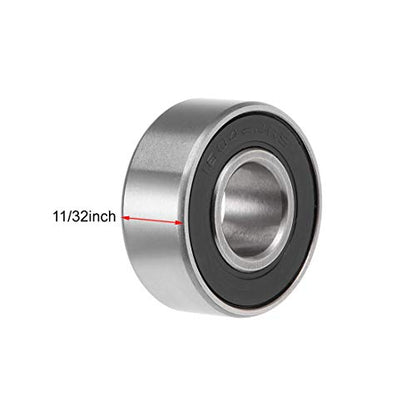 uxcell 1604-2RS Deep Groove Ball Bearings 3/8x7/8x11/32" Chrome Steel 2pcs - size: 3/8"x7/8"x11/32"