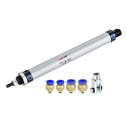 uxcell Pneumatic Air Cylinder 16mm Bore 125mm Stroke with Y Connector and Quick Fittings, MAL 16x125, for Automatic Equipment - size: 16mmx125mm