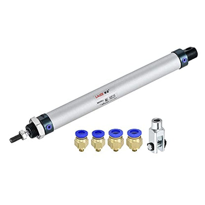 uxcell Pneumatic Air Cylinder 16mm Bore 125mm Stroke with Y Connector and Quick Fittings, MAL 16x125, for Automatic Equipment - size: 16mmx125mm