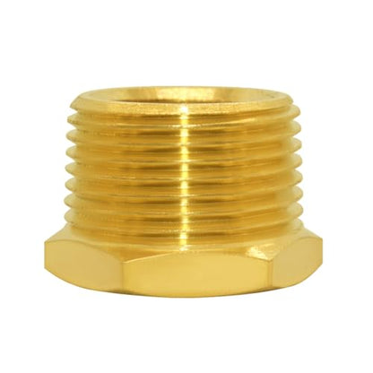 Joywayus 2Pcs Brass Reducing Hex Bushing 3/4" NPT Male to 1/2" NPT Female - size: 3/4" NPT Male x 1/2" NPT Female, style: 2PCS