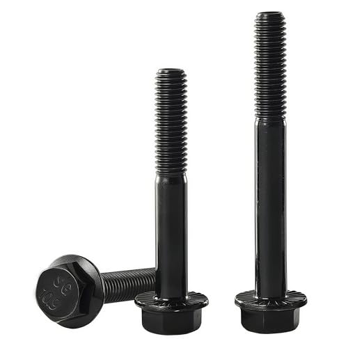 M8 x 60mm Flanged Hex Head Bolts Flange Hexagon Screws, M8x1.25 Bolt, 10.9 Grade Alloy Steel, Hexagon Head Bolts, Black Zinc Finish, Half Thread,Quantity 8 - size: M8 x 60mm(8PCS)