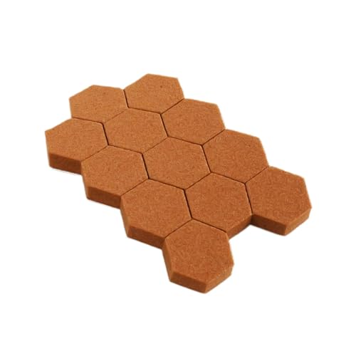 SoftTouch 3/8" Hexagon Self-Stick Noise Dampening Foam Cabinet Bumpers, 12 Pack, Tan, 12 Piece