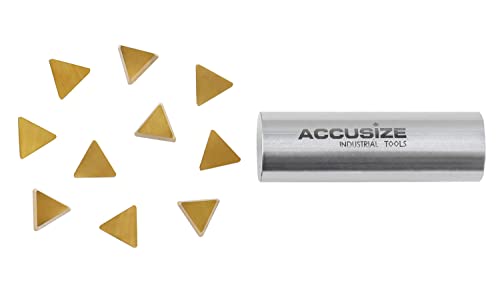 Accusize Industrial Tools TPG22 Wiper Carbide Inserts, TiN Coated, T-Shape, 10 Pcs/Box, 2127-1025x10 - size: TPG22 Wiper, T-Shape