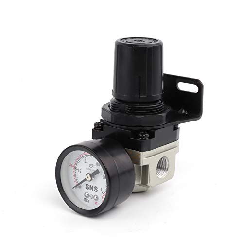 SNS Air Pressure Regulator Female Thread 1/8 NPT 0-150 PSI Adjustable, Bracket, With Gauge AR2000-N01 - color: AR, size: 2000-N01