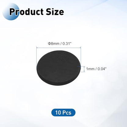 PATIKIL Rubber Solid Discs Washers 8mm OD x 1mm Thick 10 PCS - size: 8mm x 1mm