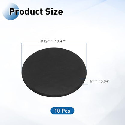 PATIKIL Rubber Solid Discs Washers 12mm OD x 1mm Thick 10 PCS - size: 12mm x 1mm