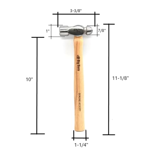 Big Horn 15128 8 Oz Ball Pein Hammer with Hickory Handle