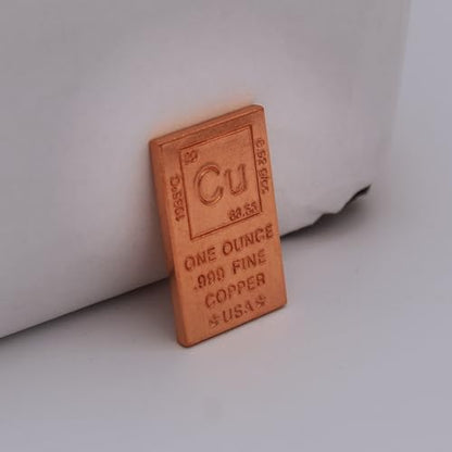 1 oz Copper Bar (Flat Style) 99.9% Pure Paperweight - color: Copper