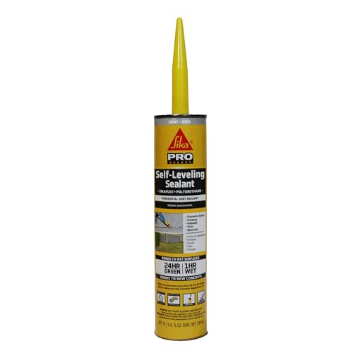 SIKA Sikaflex Self-Leveling Sealant, Gray Polyurethane, Fast Curing, for Concrete Expansion Joints, Waterproof, Paintable, Fills Cracks up to 1.5 in., 10.1 fl. oz Cartridge - color: Gray, size: 10.1 fl. oz (Pack of 1)