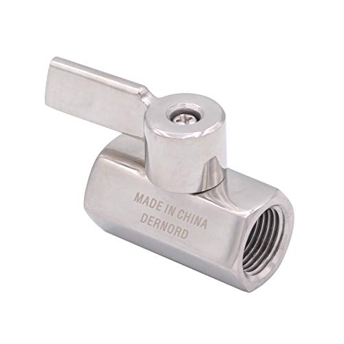 DERNORD Mini Ball Valve Stainless Steel 3/8" Female&Female NPT Thread (Pack of 2) - size: 3/8 Inch, style: Pack of 2