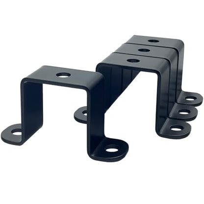 4 PCS 1.5x1.5" Square Tube Strap Clamps, 1.5 inch pipe strap, metal u clamp bracket for mounting,Powder Coated Black - size: 1.5x1.5"