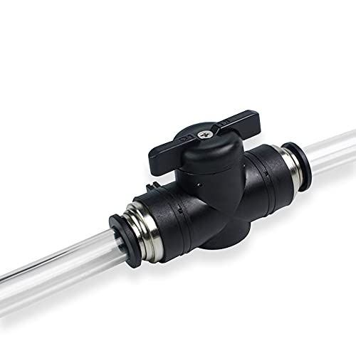 Beduan Pneumatic Ball Valve BUC, 1/4" x 1/4" OD Push to Connect Fitting Air Flow Control Valve Straight Quick Connect Union(3Pcs) - size: 1/4" x 1/4" Tube OD (3Pcs)