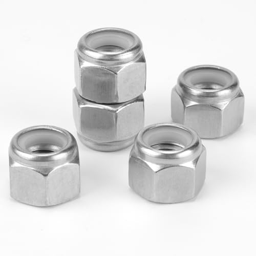20 Pack 304 A2-70 1/2"-13 Nylon Lock Nuts - color: Silver, size: 1/2"-13