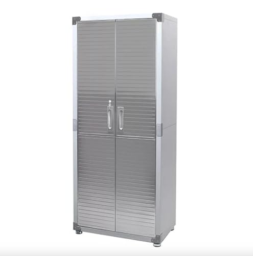 Heavy-Duty Storage Cabinet with Roller Doors, Rolling Casters (Granite Grey, 30" W x 18" D x 72" H) - color: Granite Grey, size: 30" W x 18" D x 72" H