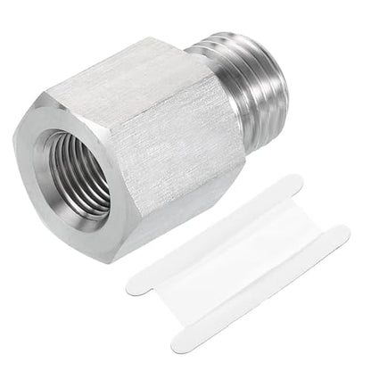 uxcell Pipe Fitting Reducing Adapter, G1/4" Male x 1/8" NPT Female 304 Stainless Steel Reducer Connector for Water Oil Air Pressure Gauge, Silver - size: G1/4" x 1/8" NPT