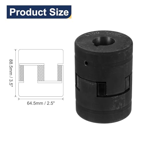 uxcell 1" to 1" L100 Flexible 3-Piece L-Jaw Coupling Coupler Set & Buna-N NBR Rubber Spider for Log Splitter Hybrid Equipment - size: 1" to 1", style: L100