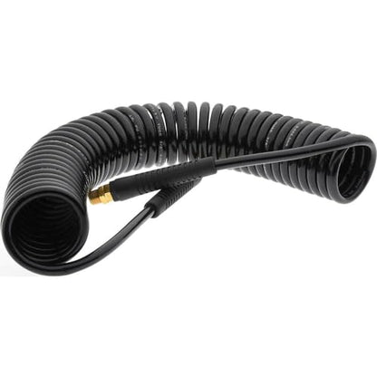 PRO SOURCE Coiled Self-Storing Polyurethane Air Hose: 25 feet, 1/4" ID, 1/4" MNPT, 120 Max psi