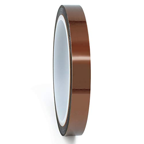 Bertech High-Temperature Polyimide Masking Tape, 1 Mil Thick, 10 mm x 36 Yards - UL Recognized - size: 10 mm
