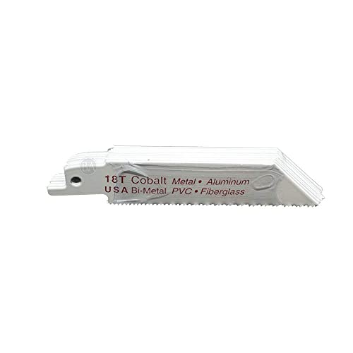 Benchmark Abrasives 4" Bi-Metal Reciprocating Cobalt Saw Blades Set, Flexible 18TPI Saw Blades for Pruning Cutting Wood, Metal, Plastic, Rubber, PVC (10 Pack) (18 TPI) - style: 18 TPI