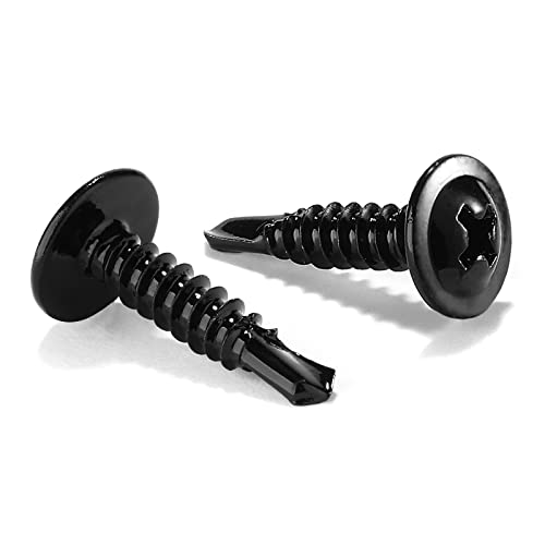 #8 x 3/4" Sheet Metal Screws 100Pcs 410 Stainless Steel Truss Head Fast Self Tapping Screws Black Oxide by SG TZH - color: Black, size: #8 x 3/4"