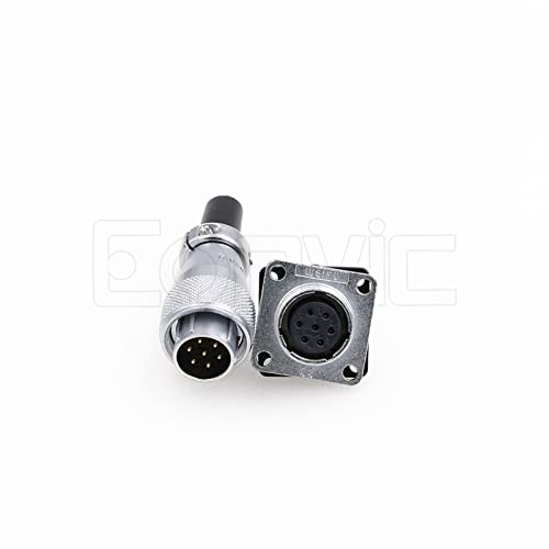 WS16 7 Pin Aviation Connector Waterproof Plug Male Female Square Socket Metal Threaded Signal LED Industrial Equipment - size: 7Pin