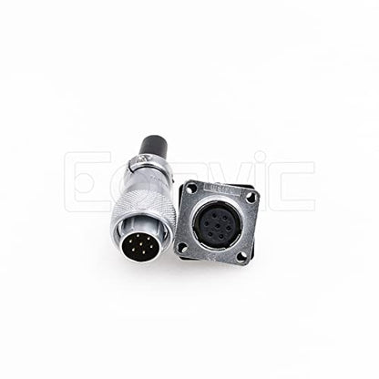 WS16 7 Pin Aviation Connector Waterproof Plug Male Female Square Socket Metal Threaded Signal LED Industrial Equipment - size: 7Pin