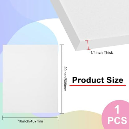 White ABS Plastic Sheet 16" x 20" x 1/4" Thick White Rigid Thermoplastic Sheet (Upgrade Surface) 6MM Flexible High Tensile Large ABS Moldable Plastic Panel for Crafts, DIY, Signs - color: White, size: 16" x 20" x 1/4"