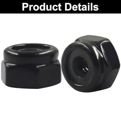 50 Pack #8-32 Nylon Insert Hex Lock Nuts - size: #8-32
