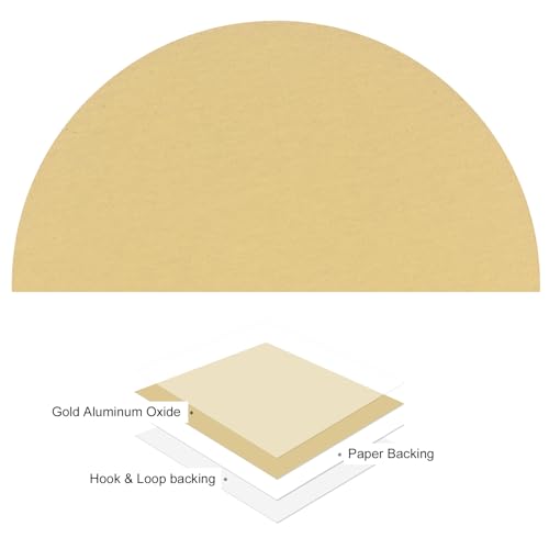 50pcs No Hole Sanding Discs- [ 5 Inch 180 Grit ] Round Hook and Loop Grip Sanding Pads Sheet Sandpaper for Automotive Woodworking Metal Polishing Use| Gold, Aluminum Oxide - size: 180 grit