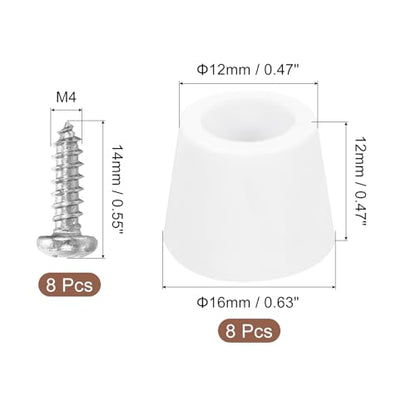 uxcell 8Pcs Rubber Bumper Feet, 0.47" H x0.63 W Round Pads with Stainless Steel Washer and Screws for Furniture, Appliances, Electronics - size: 0.47" H x0.63" W