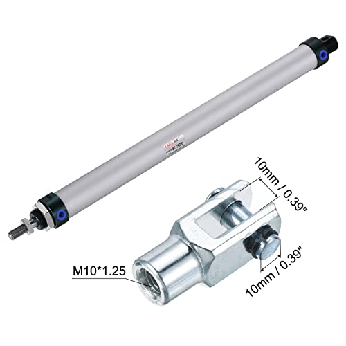 MECCANIXITY Pneumatic Air Cylinder Double Action MAL25X300 25mm Bore 300mm Stroke with Y Connector and 4Pcs Quick Fitting Set - size: 25X300 mm