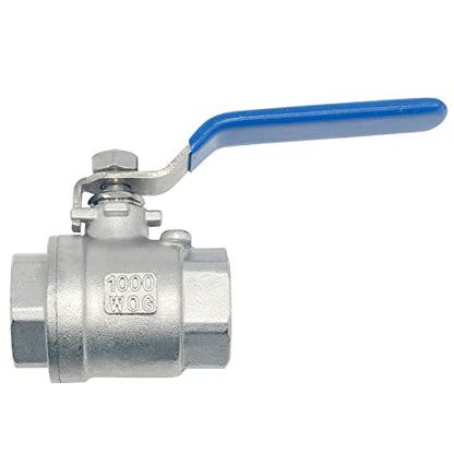 DAN SPEED 1" NPT Female SS 316 Stainless Steel Full Port Ball Valve Vinyl Handle WOG1000 - size: 1 inch 1 piece