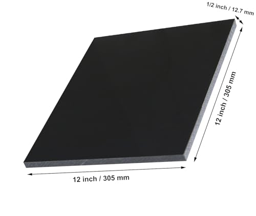 High-Density Polyethylene (HDPE) Plastic Sheet (1, Black, 12" X 12"X 1/2") - color: Black, size: 12" X 12"X 1/2"