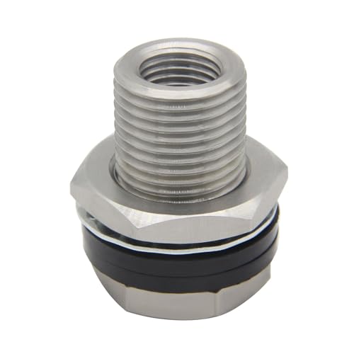 Stainless Steel Bulkhead Fitting 1/4 NPT Female 1-1/2" Length 2Pcs - size: 1/4" NPT Female to 1-1/2" Length
